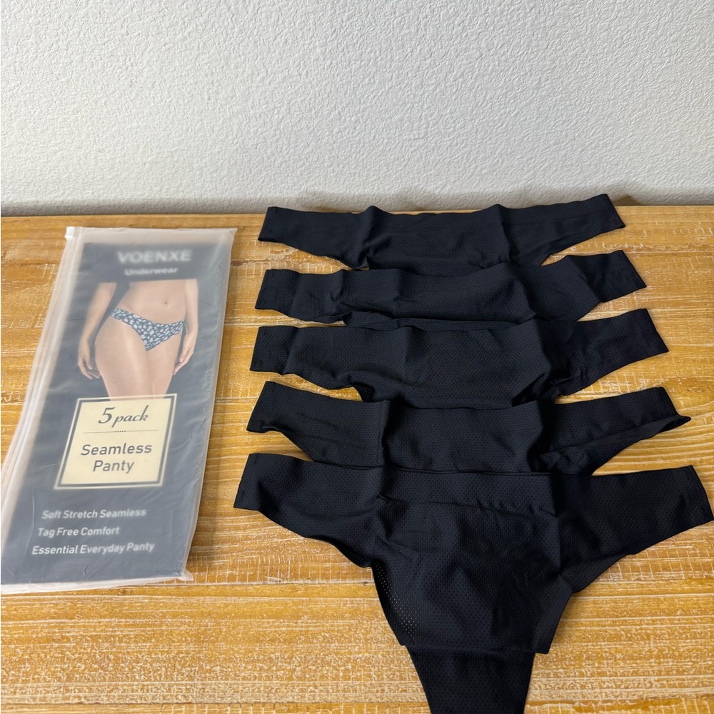 VOENXE Black Seamless Women’s Underwear 5-Pack SM